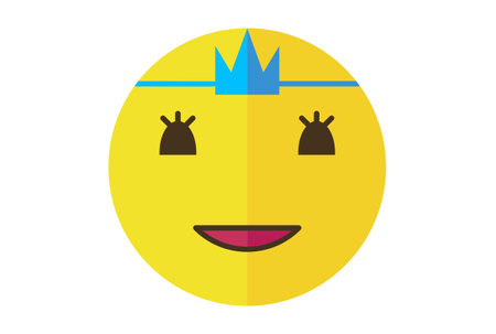Princess colored Emote icon Emoji symbol yellow Emoticon sign artの写真素材