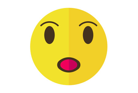 Surprised colored Emote icon Emoji symbol yellow Emoticon sign artの写真素材