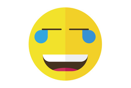 Laughter to tears colored Emote icon Emoji symbol yellow Emoticon sign artの写真素材