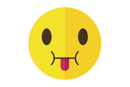 Sucks colored Emote icon Emoji symbol yellow Emoticon sign artの写真素材