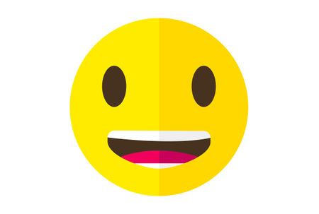 Happy colored Emote icon Emoji symbol yellow Emoticon sign artの写真素材