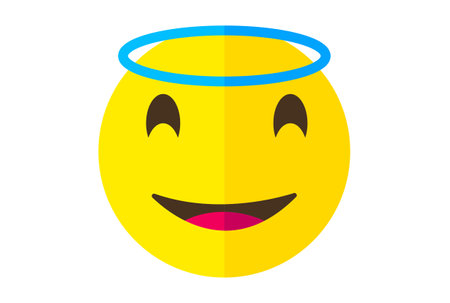 Angel colored Emote icon Emoji symbol yellow Emoticon sign artの写真素材