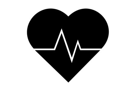 Heart glyph icon art flat healthcare symbol minimalist medical sign artworkの写真素材