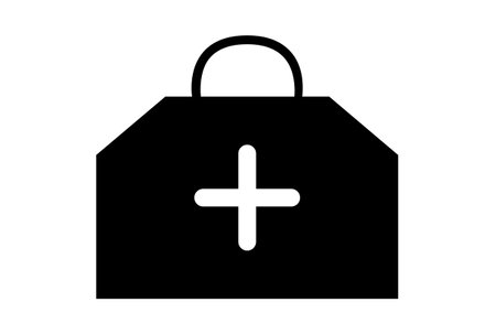 Medical bag glyph icon art flat healthcare symbol minimalist medical sign artworkの写真素材