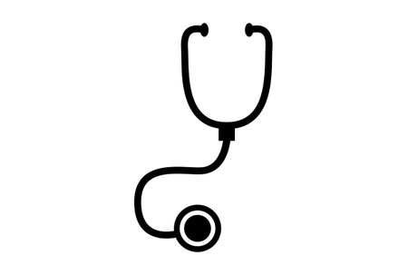 Stethoscope glyph icon art flat healthcare symbol minimalist medical sign artworkの写真素材