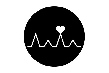Cardiogram glyph icon art flat healthcare symbol minimalist medical sign artworkの写真素材