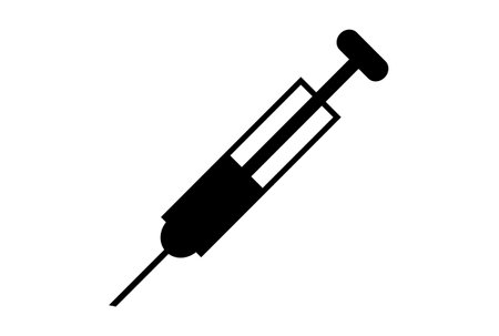 Syringe glyph icon art flat healthcare symbol minimalist medical sign artworkの写真素材