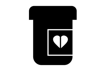A jar of heart pills glyph icon art flat healthcare symbol minimalist medical sign artworkの写真素材