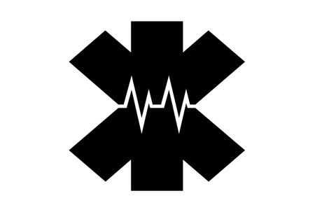 Cardio star glyph icon art flat healthcare symbol minimalist medical sign artworkの写真素材