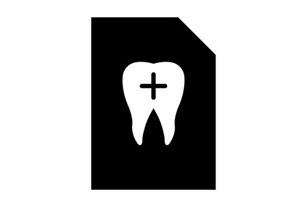 Tooth protection glyph icon art flat healthcare symbol minimalist medical sign artworkの写真素材