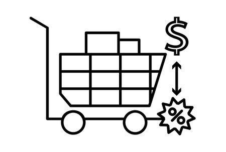 Discount basket e-commerce icon art flat shopping symbol online store black sign artworkの写真素材