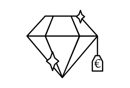 Diamond e-commerce icon art flat shopping symbol online store black sign artworkの写真素材