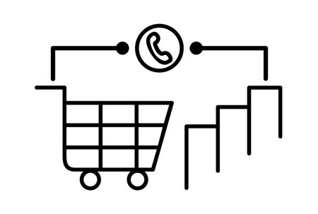 Communication line e-commerce icon art flat shopping symbol online store black sign artworkの写真素材