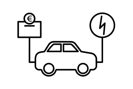 Electric car e-commerce icon art flat shopping symbol online store black sign artworkの写真素材