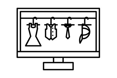 Internet closet e-commerce icon art flat shopping symbol online store black sign artworkの写真素材