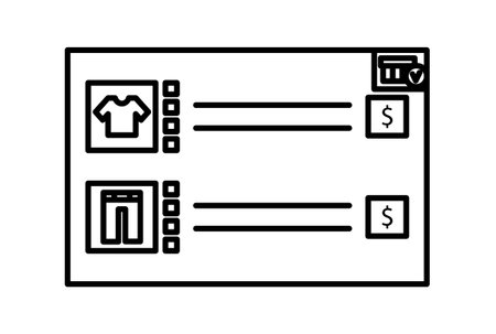 Internet shop e-commerce icon art flat shopping symbol online store black sign artworkの写真素材