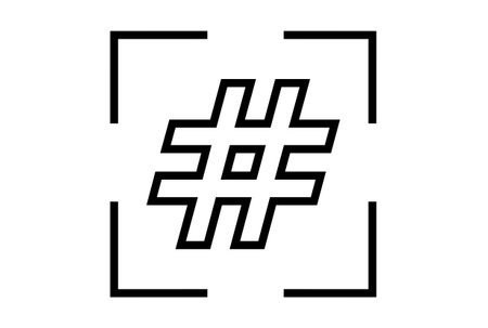 hash symbol flat icon minimalist seo and web symbol art black sign artworkの写真素材