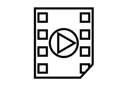 Movie flat icon minimalist seo and web symbol art black sign artworkの写真素材