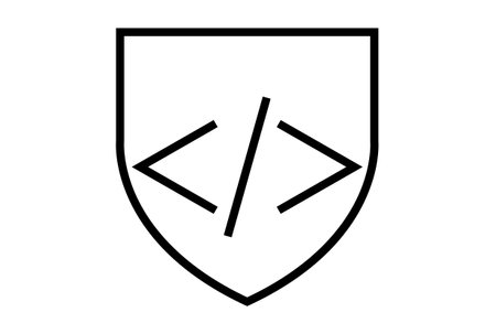 Code protection flat icon minimalist seo and web symbol art black sign artworkの写真素材