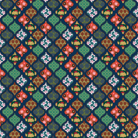 Asian pattern decorative japanese fabric texture backgroundの写真素材