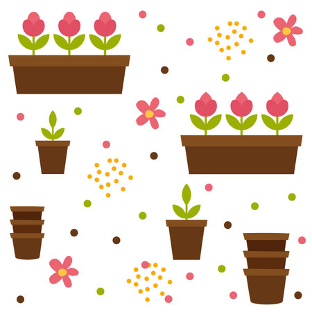 Garden pattern botanical textile fashion art vintage backgroundの写真素材