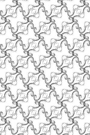 stylized graphic abstract black and white seamless pattern.のイラスト素材