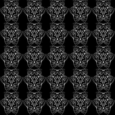 Abstract retro black and white seamless patternのイラスト素材