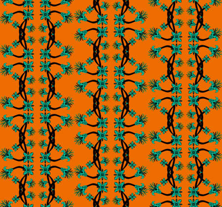 Seamless Floral Pattern.  Floral Texture, Decorative Flowers, Coloring Bookのイラスト素材