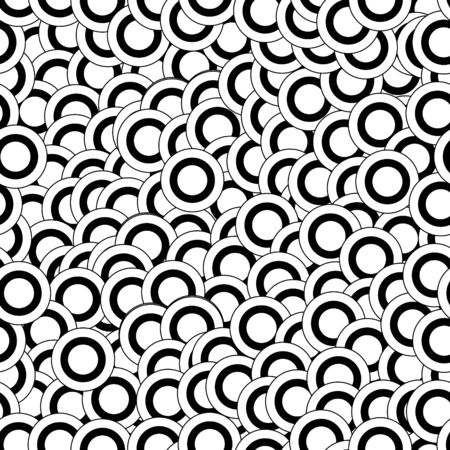 Seamless pattern with white and black circlesのイラスト素材