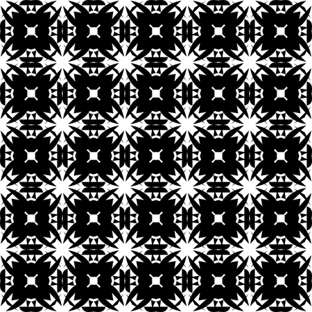 abstract ornament monochrome seamless geometric patternのイラスト素材