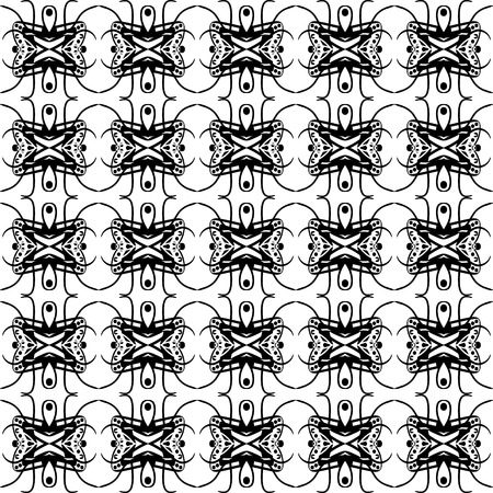 abstract ornament monochrome seamless geometric patternのイラスト素材