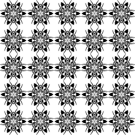 Abstract seamless pattern with curling lines and grid. Decorative endless textureのイラスト素材