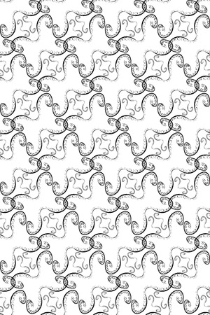 stylized graphic abstract black and white seamless pattern.のイラスト素材