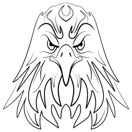 Stylized eagle head emblem illustration Ink sketch eagleのイラスト素材