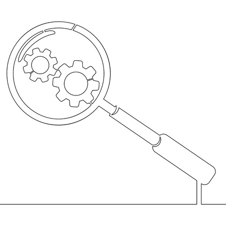 Continuous one line drawing Search engine optimization line icon vector illustration conceptのイラスト素材
