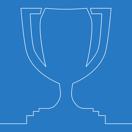 Continuous one drawn single line winning cup winner trophy vector illustration conceptのイラスト素材
