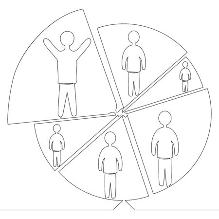 Continuous one single line drawing trade market icon vector illustration conceptのイラスト素材