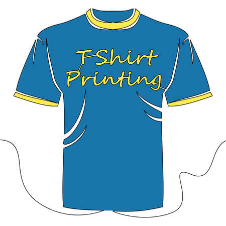 Flat colorful continuous drawing line art T-shirt printing icon vector illustration conceptのイラスト素材