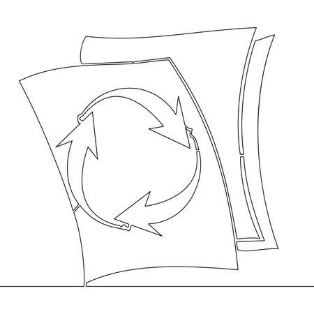 Continuous one single line drawing Copy documents flow icon vector illustration conceptのイラスト素材