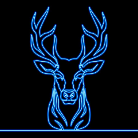 Deer. Abstract portrait of a deer's head icon neon glow vector illustration conceptのイラスト素材
