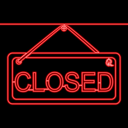 Closed sign icon neon glow vector illustration conceptのイラスト素材