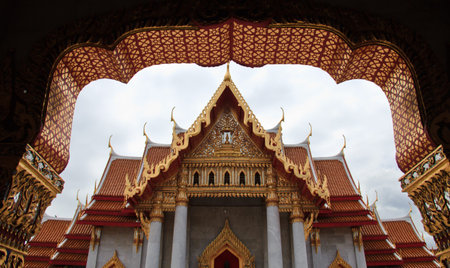 Wat Benjama in Bangkok, Thailandの写真素材