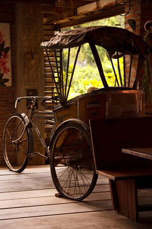 Antique tricycle in thailandの写真素材