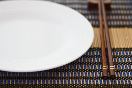 Plate and chopsticks in Chinese style 