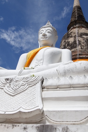 The Buddha status of wat yaichaimongkon at ayuttaya province, Thailandの写真素材