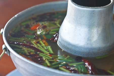 Tom Yum is a spicy Thai food の写真素材