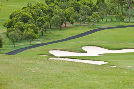Beautiful sand trap on the golf course