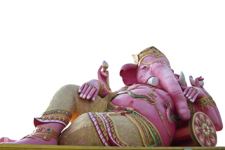 big pink Ganesha in relax poseの写真素材
