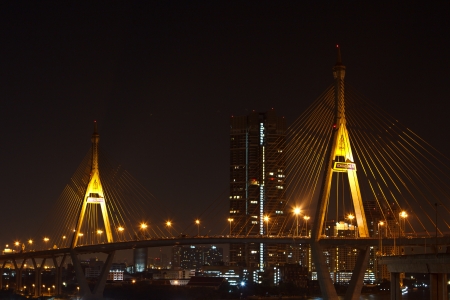 Bridge industry. Bangkok at night.の写真素材