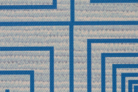 Patterns of blue cloth on a white background.
